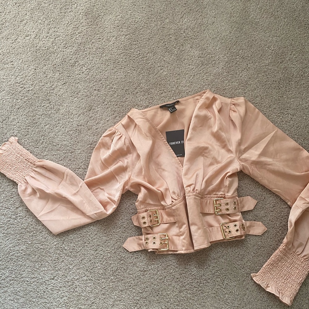 Buckle detail crop top